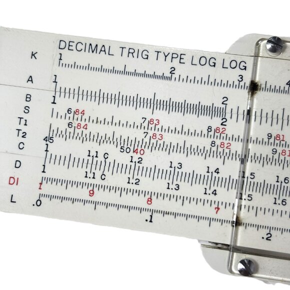 VTG Slide Rule Dietzgen 1737 Microglide Decimal Trig Type Log Log Leather Case - Picture 6 of 10